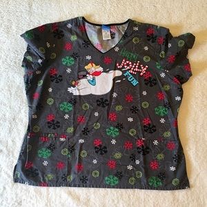 Frosty the Snowman scrub top